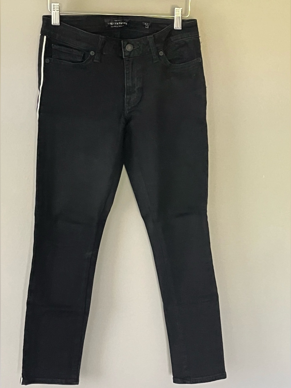 Lucky Brand Black Skinny Jeans with White Side Stripe